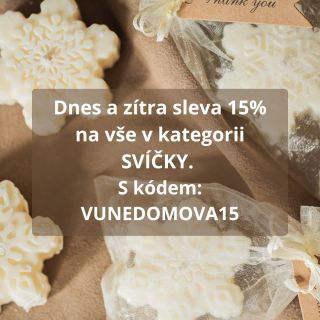 Do zítřka, 31.10. máme slevu 15% na vše v kategorii SVÍČKY. S kódem: VUNEDOMOVA15 (Neplatí pro B2B.) #candysoapcz #sleva15...